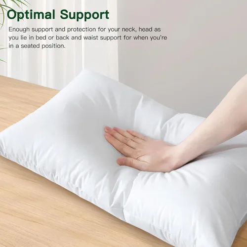Vista 4 de OTOSTAR Paquete de 2 rellenos de cojines de plumón y plumas, 12 x 20 pulgadas, rellenos de almohada suaves y esponjosos con funda de 100% algodón