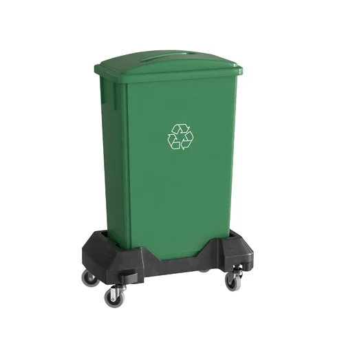 Vista 48 de Bote de basura Slim Jim negro de 23 galones con carrito