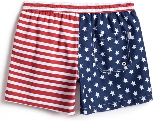 Vista 6 de Maamgic Traje de baño de secado rápido, para hombre, bermudas para nadar, pantalones cortos de 7 con forro de malla