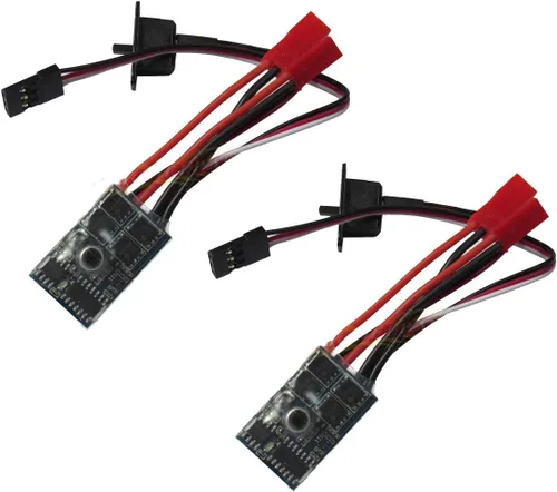 Vista 5 de RC ESC 10A controlador de velocidad de motor cepillado para tanque de barco de coche RC con freno. Este ESC puede funcionar con motor cepillado