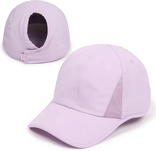 Vista 15 de Ponyflo Gorra de béisbol con coleta para mujer - Gorras con coleta para mujer, gorra con coleta para cabello rizado, gorra de béisbol para mujer