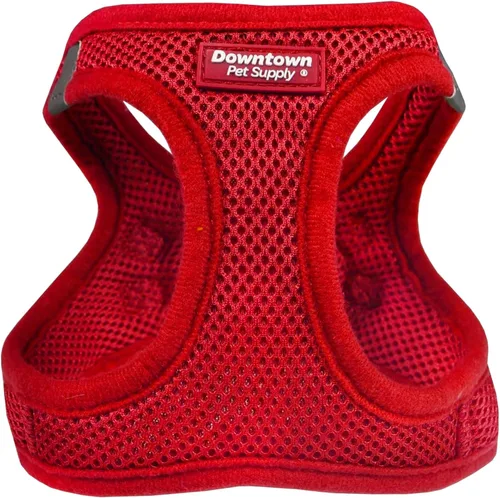 Vista 29 de Downtown Pet Supply Arnés para perro Step-in – Sin tirones, malla acolchada ajustable con ribete reflectante, correa de hebilla segura – Arnés