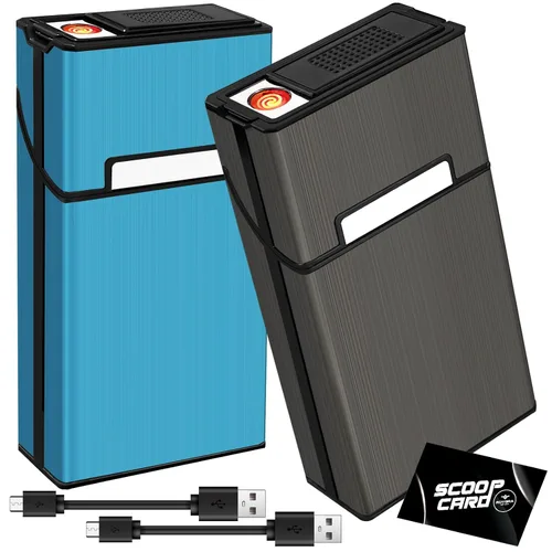 Vista 7 de roygra Funda para cigarrillos con encendedor (paquete de 2), interruptor magnético tamaño King de 85mm, soporte de 20 unidades para hombres