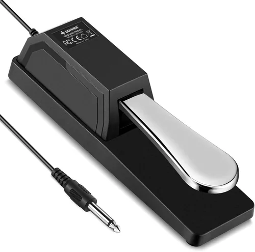 Vista 8 de Donner DSP-001 Pedal de sostenimiento para teclado, pedal de piano universal con interruptor de polaridad para piano digital/teclado de Negro