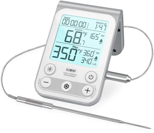 Vista 7 de Lavatools OVT02 Element Termómetro digital para horno, parrilla y ahumador, incluye sonda de temperatura inoxidable de doble sensor