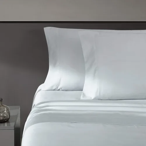 Vista 14 de Vera Wang - Juego de sábanas Queen, ropa de cama de lujo de algodón satinado, 800 hilos, juego de ropa de cama suave y lisa (Beige, Queen)