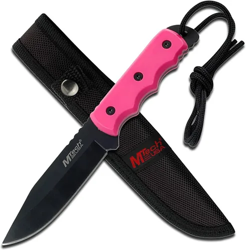 Vista 8 de MTech USA MT-20-35 cuchillo de hoja fija, con hoja de punta caída negra, mango de plástico, 8 pulgadas en total