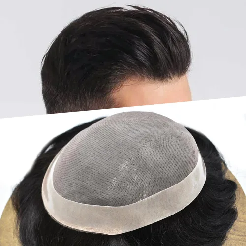 Vista 41 de Toupee - Sistema de cabello para hombre, monofilamento fino duradero, monofilamento europeo de repuesto para hombres, piezas de pelo