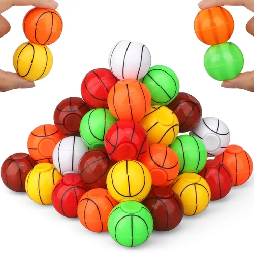 Vista 7 de Mini Baloncesto Fidget Spinner para niños y adultos, bola pequeña mano dedo Spinner recuerdos de fiesta bolsa de regalos deportiva caja del tesoro