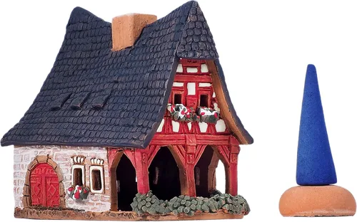 Vista 2 de Cerámica arte cono incienso titular decoración de habitación hecho a mano coleccionable miniatura antigua Smithery en Rothenburg, Alemania R217