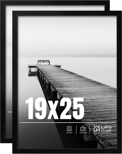 Vista 25 de LaVie Home Paquete de 2 marcos de fotos 2x3, marco de exhibición 2 x 3, marco de 2x3 negro con plexiglás HD, marco de exhibición para vertical u