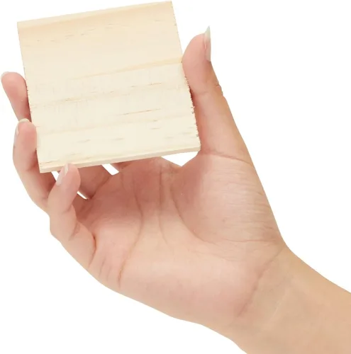 Vista 3 de Bright Creations Cuadrados de madera sin terminar, 3 x 3 pulgadas, paquete de 15, 1/4 de pulgada de grosor, espacios en blanco de madera