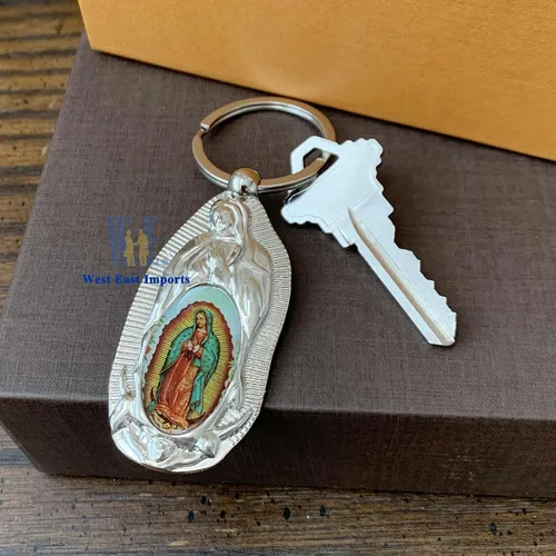 Vista 6 de Nuestra Señora de Guadalupe Bautismo Llavero Favores (12 PCS) Recuerdos De Mi Bautizo Primera Comunión Nuestra Virgen De Guadalupe Llaveros, plateado