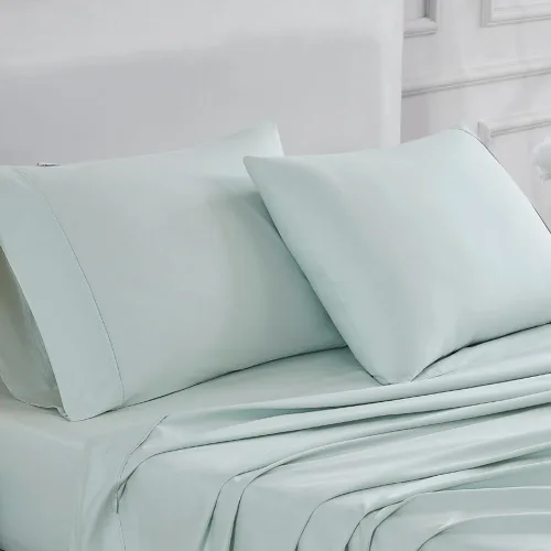 Vista 17 de Linen Closet Juego de sábanas tamaño individual – 100% algodón natural percal, juego de sábanas de cama individual de 3 piezas refrescante