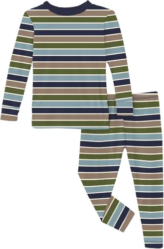 Vista 88 de KicKee Pants Conjunto de pijama de manga larga con estampado de piezas