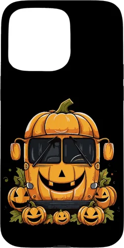 Vista 28 de iPhone 16 School Bus Pumpkin Halloween Driver Pumpkins Ride Spooky Fun Case