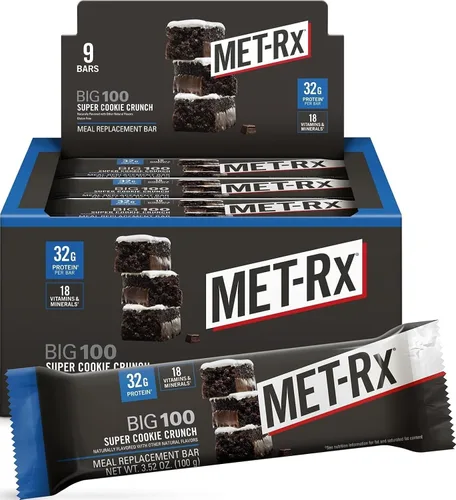 Vista 11 de MET-Rx Big 100 barras de proteínas colosales, Blueberry Cobbler, barras de reemplazo de comidas, 4