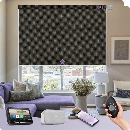 Vista 13 de Graywind Persianas enrollables inteligentes acopladas compatibles con Alexa Google, tamaño personalizado extra grande, persianas motorizadas