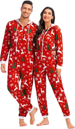 Vista 2 de Pijama de Navidad para adultos, mameluco para la familia, para Navidad
