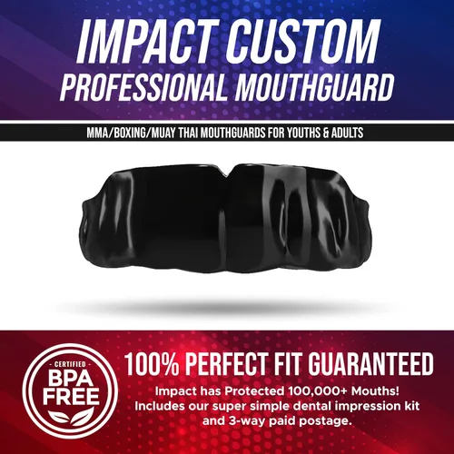 Vista 2 de Protector bucal profesional resistente a altos impactos, amoldable para MMA, boxeo y Muay Thai, negro, M/ L