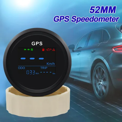Vista 5 de Geloo Velocímetro digital GPS de 52 mm 2" MPH, impermeable, ajustable, para auto, barco, motocicleta, con antena GPS, protección antiempañamiento