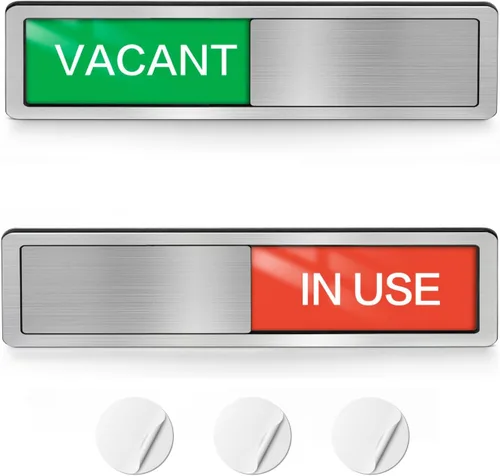 Vista 16 de Letrero magnético para puerta con texto en inglés «Do Not Disturb», «Please Knock» para puertas, reunión en progreso, trabajo desde casa, en una