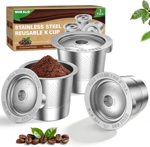 Vista 12 de Cápsulas K reutilizables para Keurig: Cápsulas K recargables de acero inoxidable completo, filtro de café reutilizable para máquinas de café Keurig