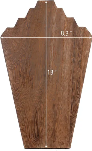 Vista 2 de Ikee Design 2 piezas de madera ligera para collares, caballete de busto, exhibición de joyas para espectáculos, soporte de exhibición de collares