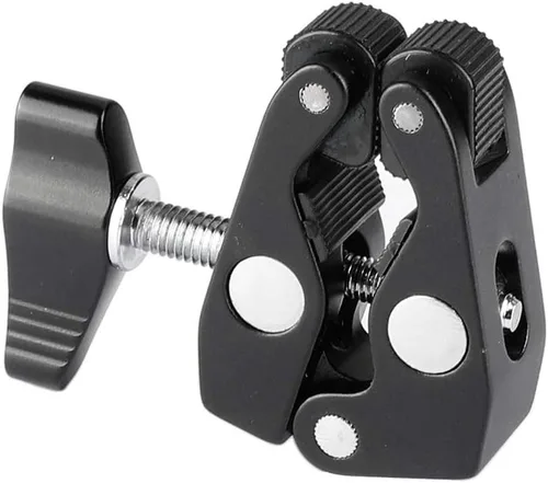 Vista 5 de Abrazadera Super Crab con 1/4"-20 puntos de montaje para kit de estudio fotográfico (2 piezas, negro) 2 Piece,Black