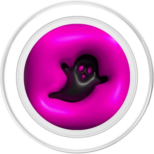 Vista 2 de Ghost Halloween Hot Pink 3D Puffy Spooky Cute PopSockets MagSafe PopGrip para iPhone