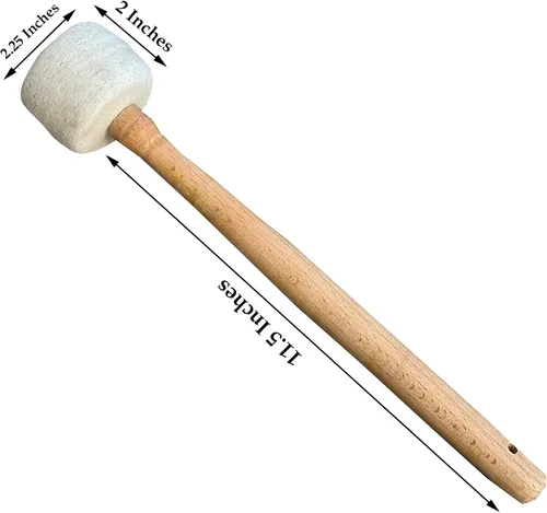 Vista 4 de DharmaObjects Tibetan Singing Bowls Gong Felt & Wood Striker Mallet (12" X 2")