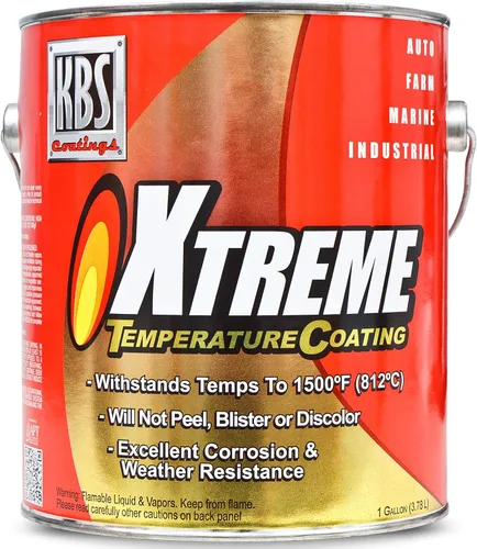Vista 4 de KBS Coatings - Recubrimiento de temperatura Xtreme, color negro azabache , Acero inoxidable