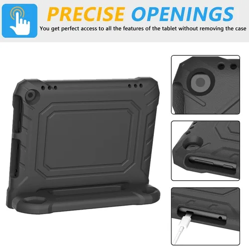Vista 4 de DJ&RPPQ Funda resistente a prueba de golpes para niños, resistente (incompatible con Sony Nokia de 8 pulgadas) con soporte para niños, color negro