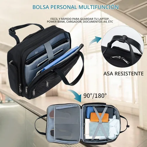 Vista 5 de EMPSIGN Bolsa con ruedas para laptop hombres/mujeres, 15.6 pulgadas, color Negro acolchado cruzado