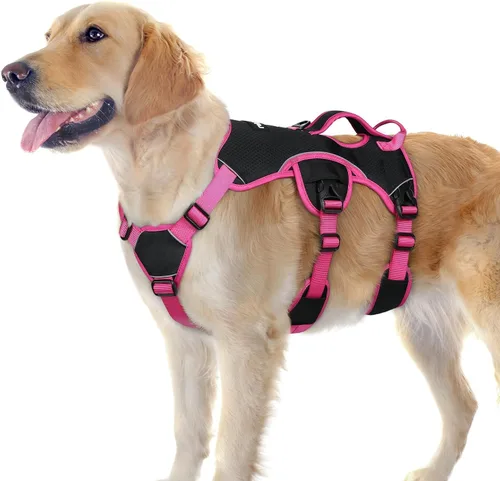 Vista 51 de rabbitgoo - Arnés para perros a prueba de fugas, arnés para mascotas acolchado y suave de cuerpo completo, arnés reflectante ajustable sin tirones