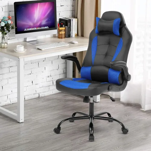 Vista 2 de Meet perfect Silla ergonómica para juegos con soporte lumbar, color azul