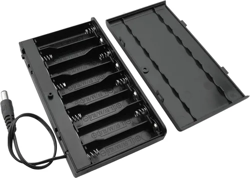 Vista 2 de 1 conector macho de 8 celdas para caja de batería, 8 x 1.5 V, 12 V, CC, caja de soporte de batería, conector macho con interruptor