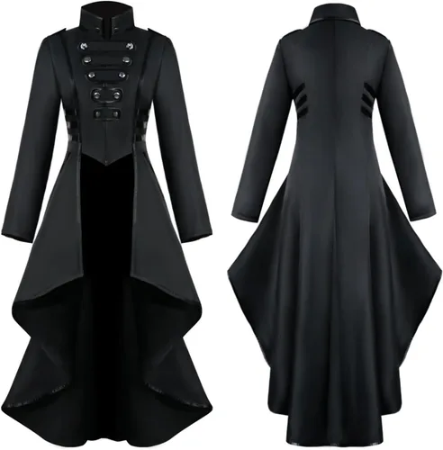 Vista 6 de SIAEAMRG Renaissance Steampunk Tailcoat Halloween Costumes for Women, Victorian Medieval Pirate Vampire Gothic Jackets