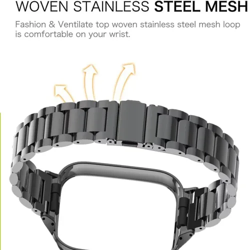 Vista 4 de Compatible con Xiaomi Redmi Watch 3 Active Bands, correa de repuesto de metal de acero inoxidable para reloj inteligente Redmi Watch 3 Active