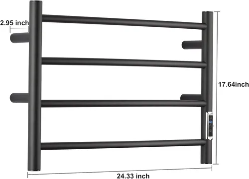 Vista 3 de Toalleros térmicos para baño, calentadores eléctricos de toallas para montar en la pared con temporizador y control de temperatura, calentador