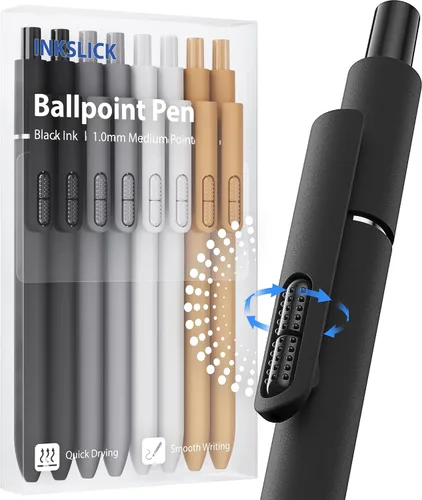 Vista 13 de 16 bolígrafos negros - bolígrafos de bola de punta media de 1.0 mm Bolígrafo retráctil de escritura suave para enfermeras, hombres, mujeres