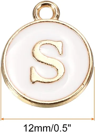 Vista 2 de MECCANIXITY Dije de Letras del Alfabeto de Doble Cara, para Hacer Collar, Pulsera, Pendientes, Joyería