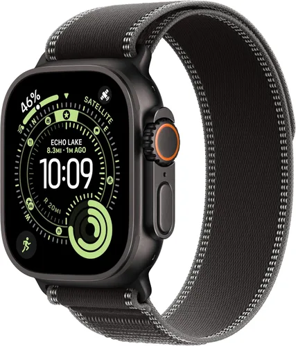 Vista 2 de Banda para Apple Watch - Trail Loop - 49mm - Negro/Antracita - S/M - Acabado de titanio negro