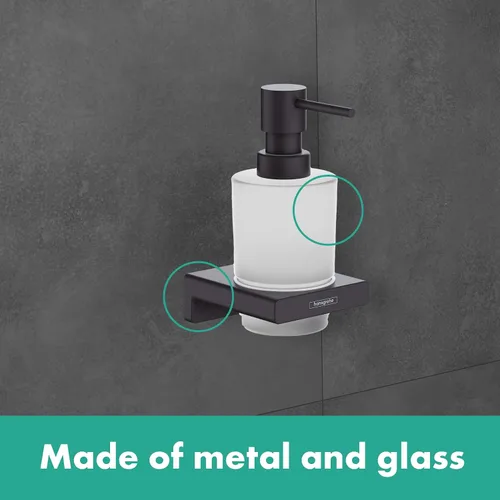Vista 2 de hansgrohe AddStoris 41745340 - Dispensador de jabón líquido en cromo negro cepillado, accesorios de 6 pulgadas Cromo cepillado negro