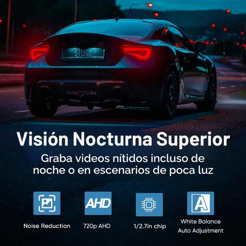 Vista 6 de Cámara de respaldo para matrícula, cámara de marcha atrás para coche AHD Rear View Camera, IP69 Waterproof Universal Stainless Bracket Back up
