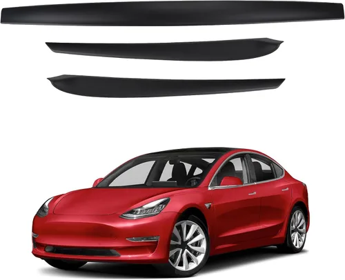 Vista 8 de Cubierta de salpicadero y moldura de puerta para Tesla Model Y/3, color negro mate Negro mate (una pieza)