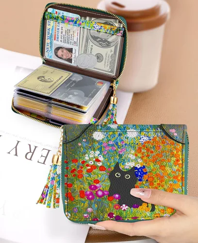 Vista 5 de Bistup 40 ranuras transparentes para tarjetas de crédito!, Jardín de 2 gatos