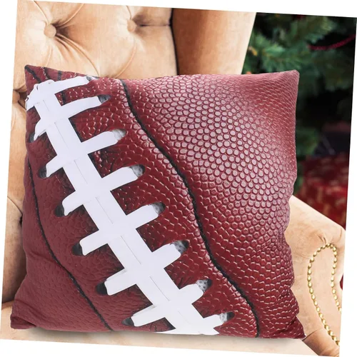 Vista 3 de STOBAZA Funda de almohada deportiva con patrón de rugby, funda de almohada decorativa para sala de estar, lavable y resistente, funda de almohada
