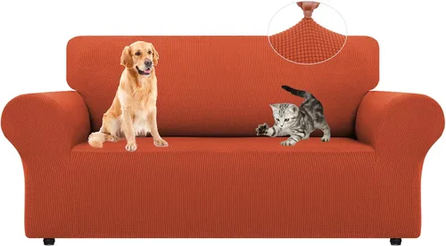 Vista 80 de LURKA Fundas elásticas para silla y sofá de 1 pieza, Fundas para sofá con protector elástico en la parte inferior para niños y perros