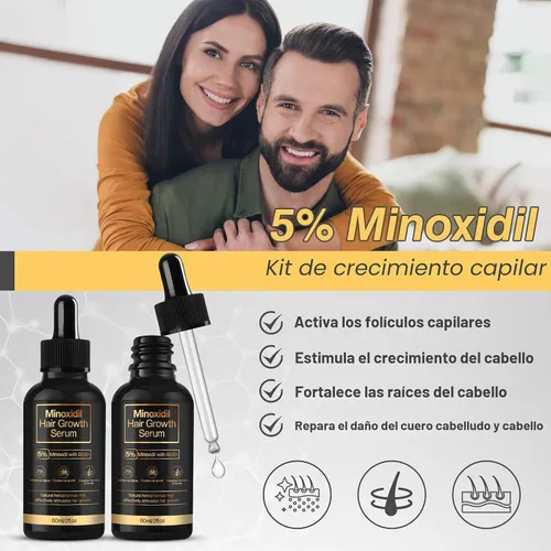 Vista 6 de 5% Minoxidil Hair Growth for Men and Women, Minoxidil Hair Growth Serum, Promotes Hair Growth, Strengthens Hair Follicles, Helps Prevent Hair Fall
